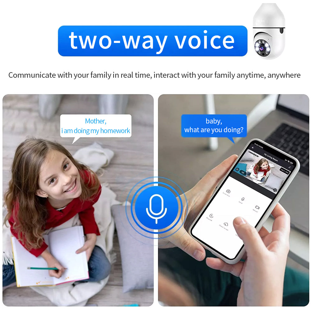 TAI VALLEY 1080P HD WIFI Security Surveillance Camera Bulb Smart Camera Voice Night Vision