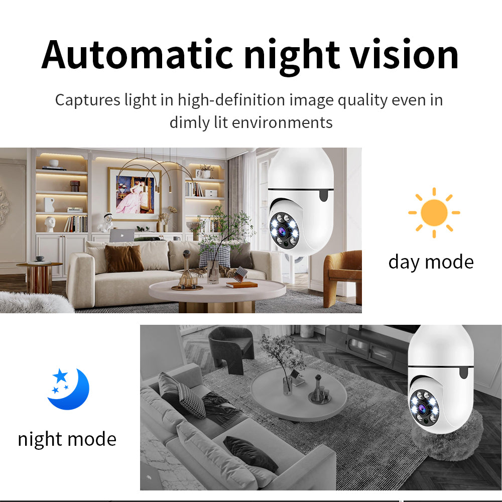 TAI VALLEY 1080P HD WIFI Security Surveillance Camera Bulb Smart Camera Voice Night Vision