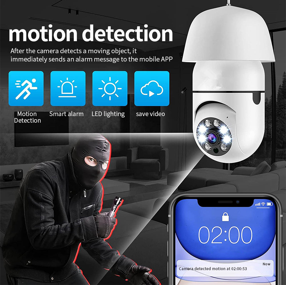 TAI VALLEY 1080P HD WIFI Security Surveillance Camera Bulb Smart Camera Voice Night Vision