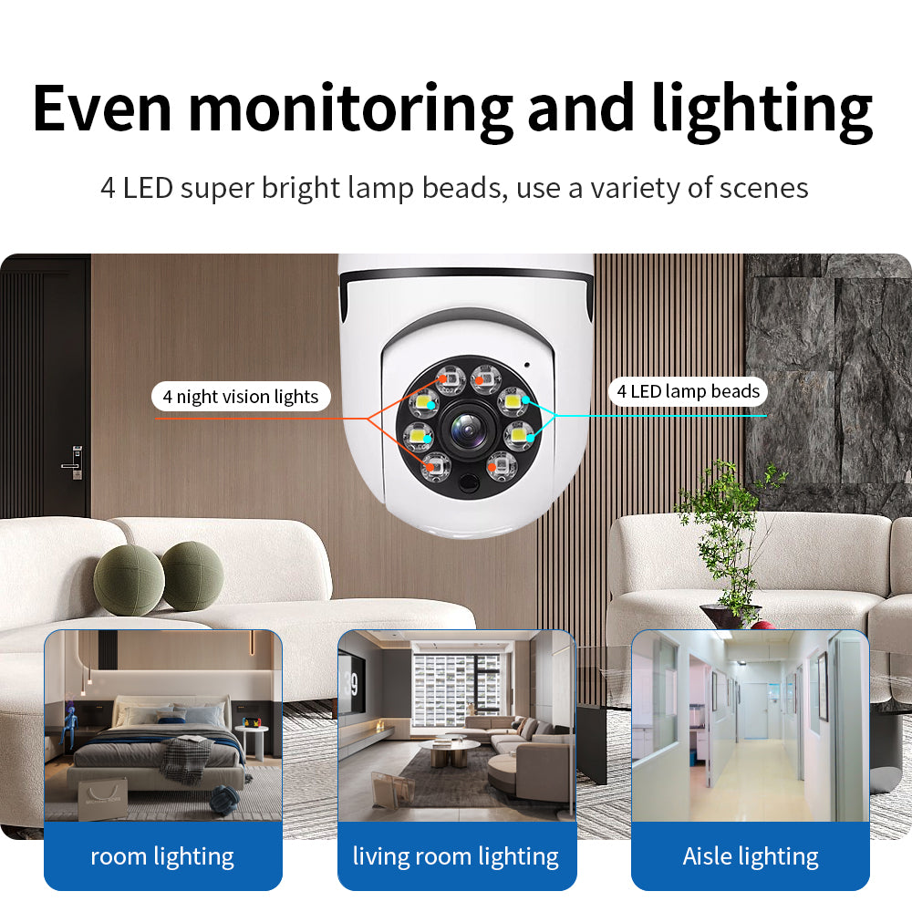 TAI VALLEY 1080P HD WIFI Security Surveillance Camera Bulb Smart Camera Voice Night Vision
