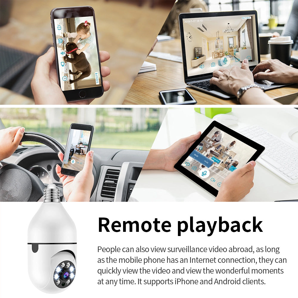 TAI VALLEY 1080P HD WIFI Security Surveillance Camera Bulb Smart Camera Voice Night Vision