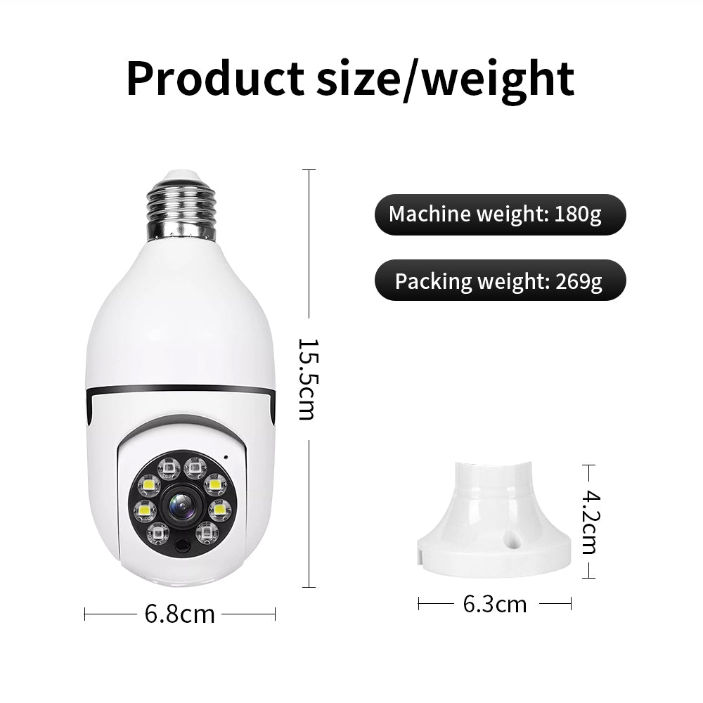 TAI VALLEY 1080P HD WIFI Security Surveillance Camera Bulb Smart Camera Voice Night Vision