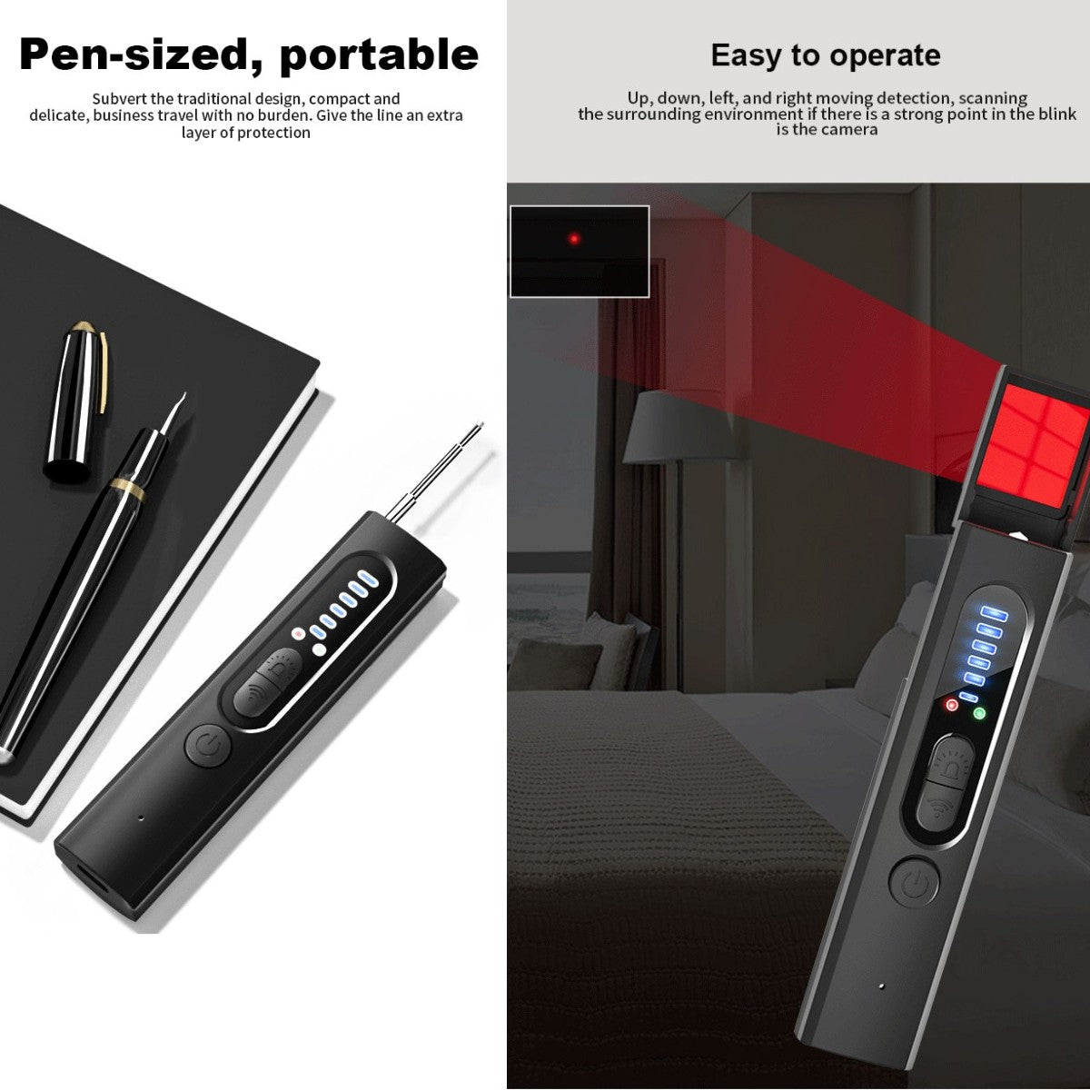 TAI VALLEY Infrared Detector Anti-peeping Anti-eavesdropping Detector Hotel Travel Anti-tracking Eavesdropping Alarm Scanner X13