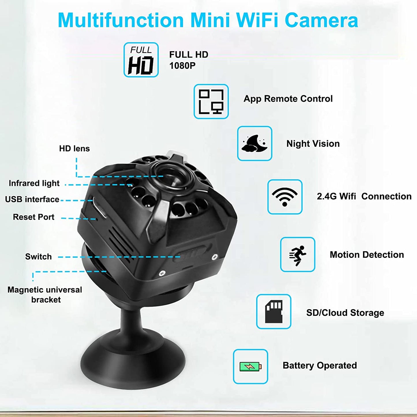 TAI VALLEY WIFI 1080P Home Security Smart Camera 12 Night Vision Lights AP Hotspot IR Detection Camera
