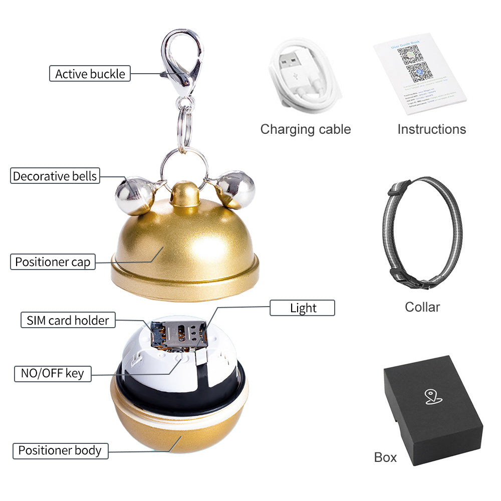 5Colour Cat Dog Pet Products Bell GPS Positioning Collar Waterproof Dustproof Quadruple Positioning G15