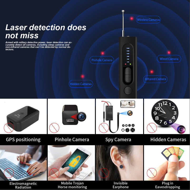 TAI VALLEY Infrared Detector Anti-peeping Anti-eavesdropping Detector Hotel Travel Anti-tracking Eavesdropping Alarm Scanner X13