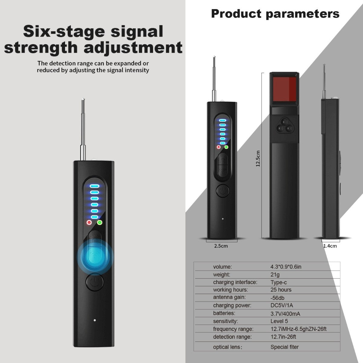 TAI VALLEY Infrared Detector Anti-peeping Anti-eavesdropping Detector Hotel Travel Anti-tracking Eavesdropping Alarm Scanner X13