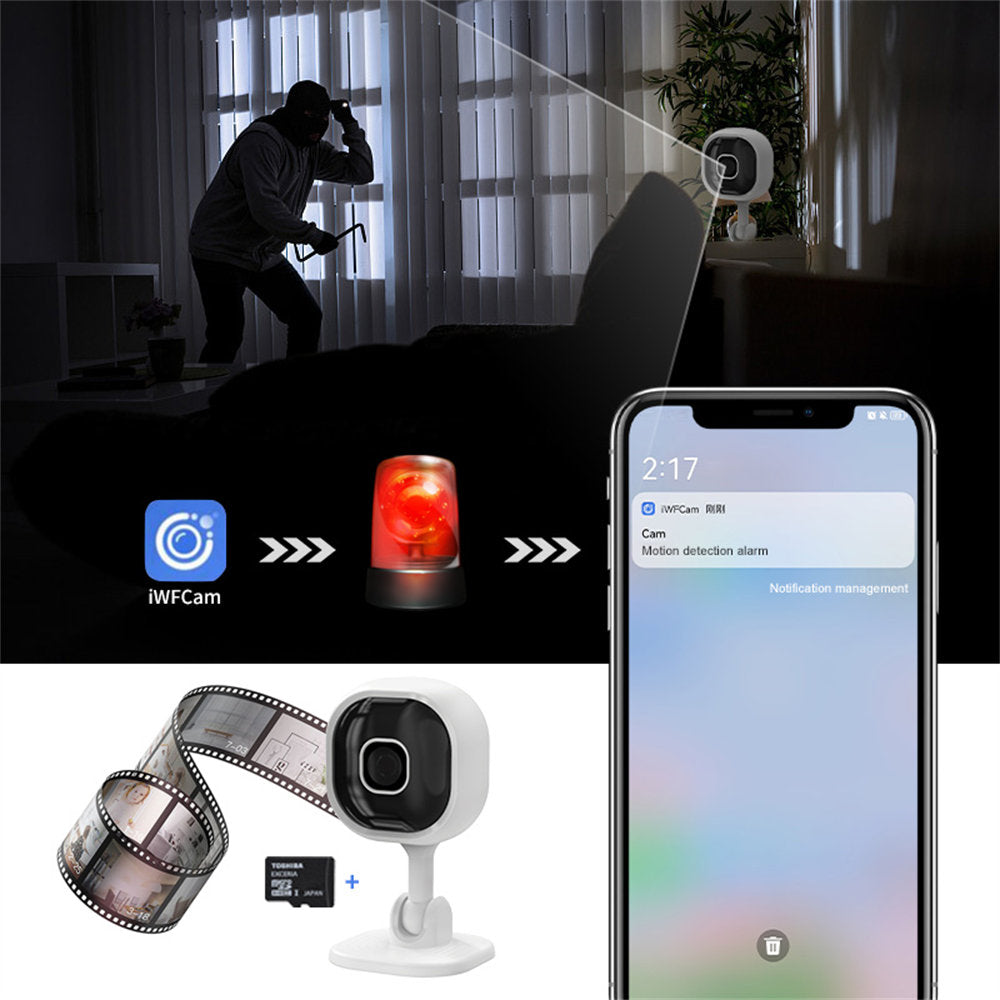 TAI VALLEY 1080P HD WIFI Home Mini Caretaker Smart Camera White Security Camera Night Vision Intercom Function A3
